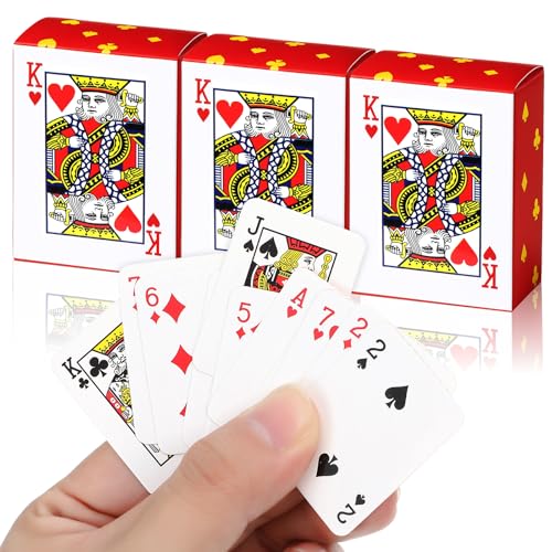 HaiFafafaing 3 Decks Mini Playing Cards 165 Mini Deck Of Cards Portable Miniature Poker Card Smal Playing Card For Adults Party Favor Tiny Deck Of Novelty Party Gift For Christmas New Year Travel Fun - Image 1
