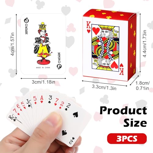 HaiFafafaing 3 Decks Mini Playing Cards 165 Mini Deck Of Cards Portable Miniature Poker Card Smal Playing Card For Adults Party Favor Tiny Deck Of Novelty Party Gift For Christmas New Year Travel Fun - Image 5