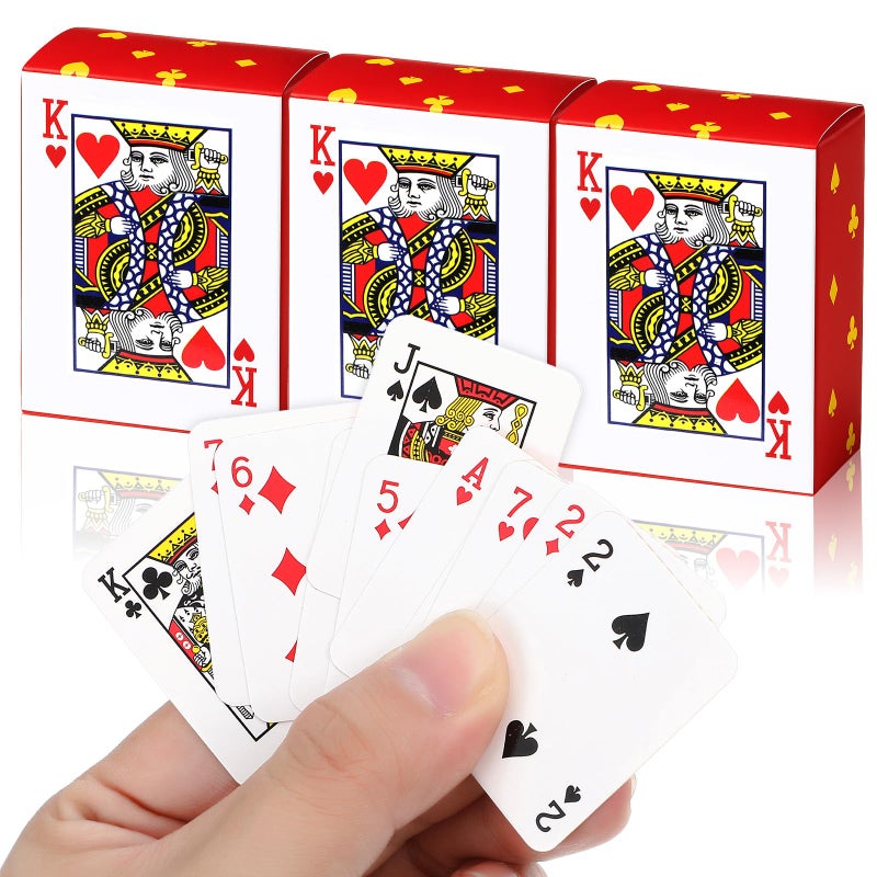 HaiFafafaing 3 Decks Mini Playing Cards 165 Mini Deck Of Cards Portable Miniature Poker Card Smal Playing Card For Adults Party Favor Tiny Deck Of Novelty Party Gift For Christmas New Year Travel Fun - Image 3