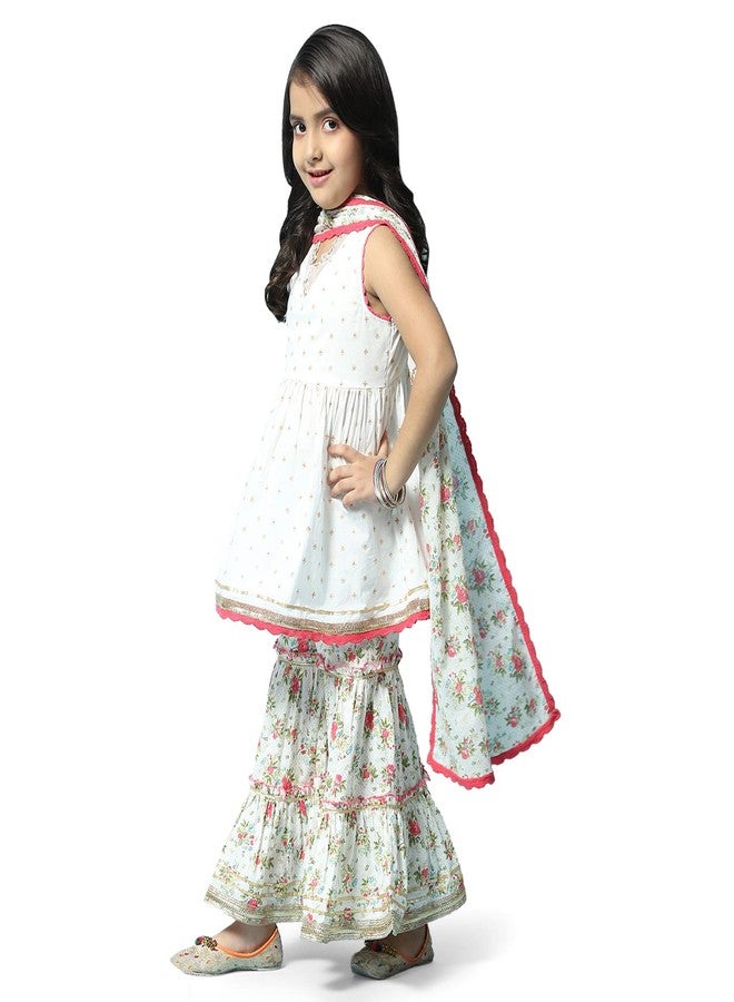 Biba فستان بيفا للبنات مطبوع مريح (KW4980_أوف وايت_7) - Image 3