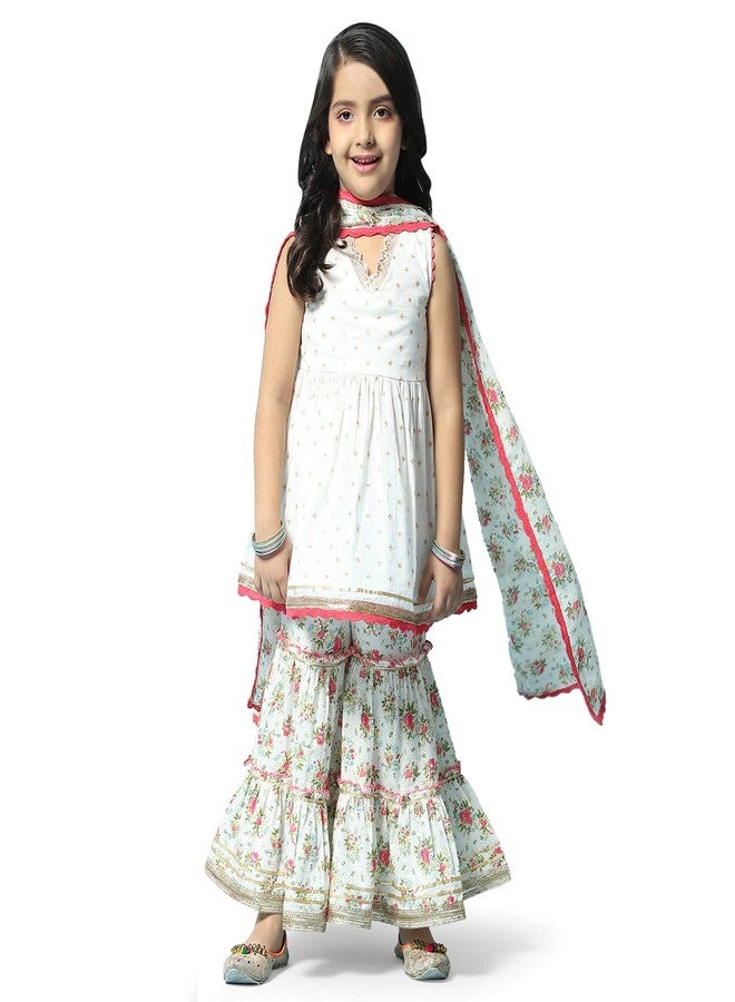 Biba فستان بيفا للبنات مطبوع مريح (KW4980_أوف وايت_7) - Image 2