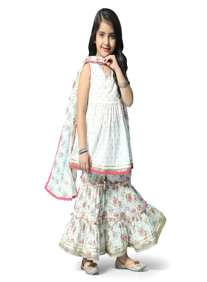 Biba فستان بيفا للبنات مطبوع مريح (KW4980_أوف وايت_7) - Image 4