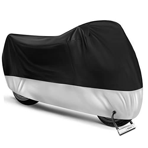 hanmir Motorcycle Cover,Motorbike Cover All Season Universal Weather Waterproof Sun Outdoor Protection with Lock-Holes & Storage Bag,XXL Motorcycles Vehicle Cover - Image 1