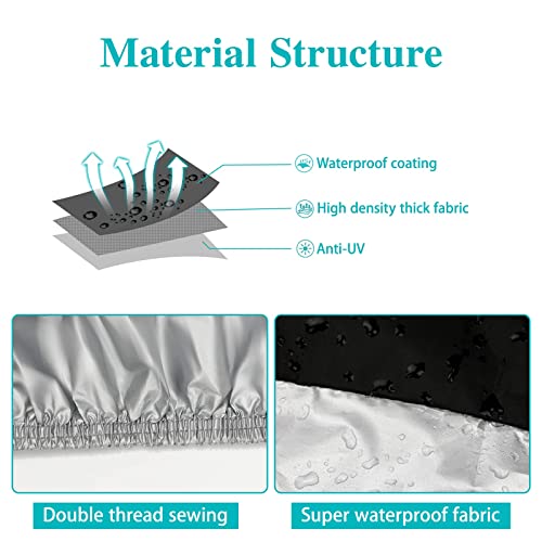 hanmir Motorcycle Cover,Motorbike Cover All Season Universal Weather Waterproof Sun Outdoor Protection with Lock-Holes & Storage Bag,XXL Motorcycles Vehicle Cover - Image 4