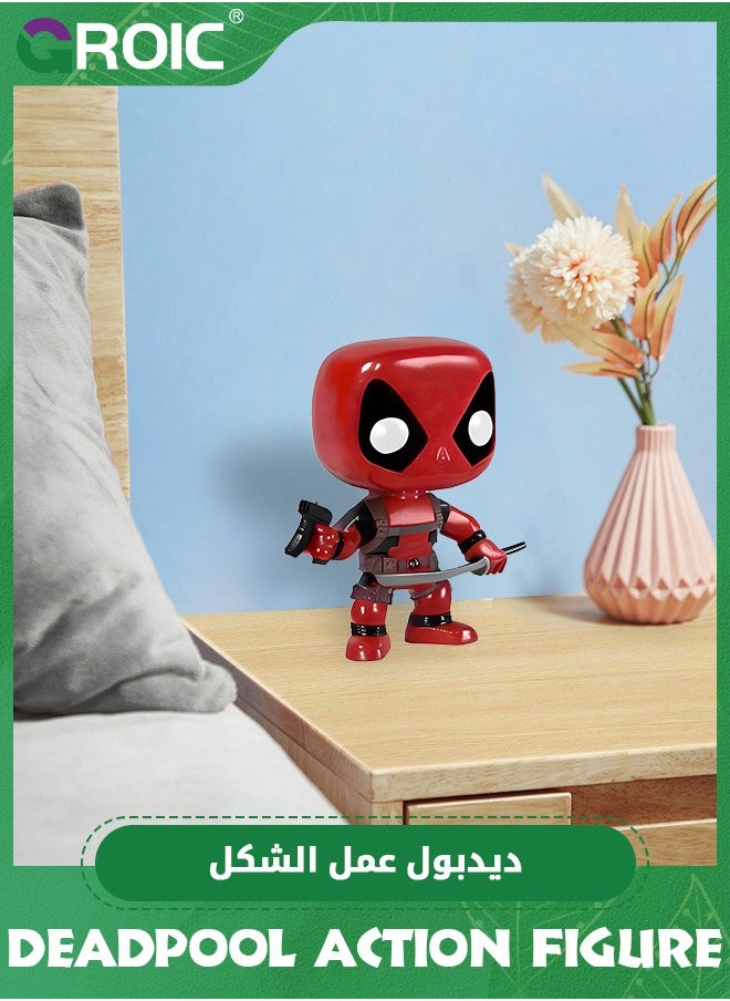 GROIC Movie Themed Action Figure - 3.75'' Deadpool Figure with Gun and Sword, Collectible Action Figures Toy, Model Figure for Collectors and Display, Gift Idea for Kids & Adults  - Image 4