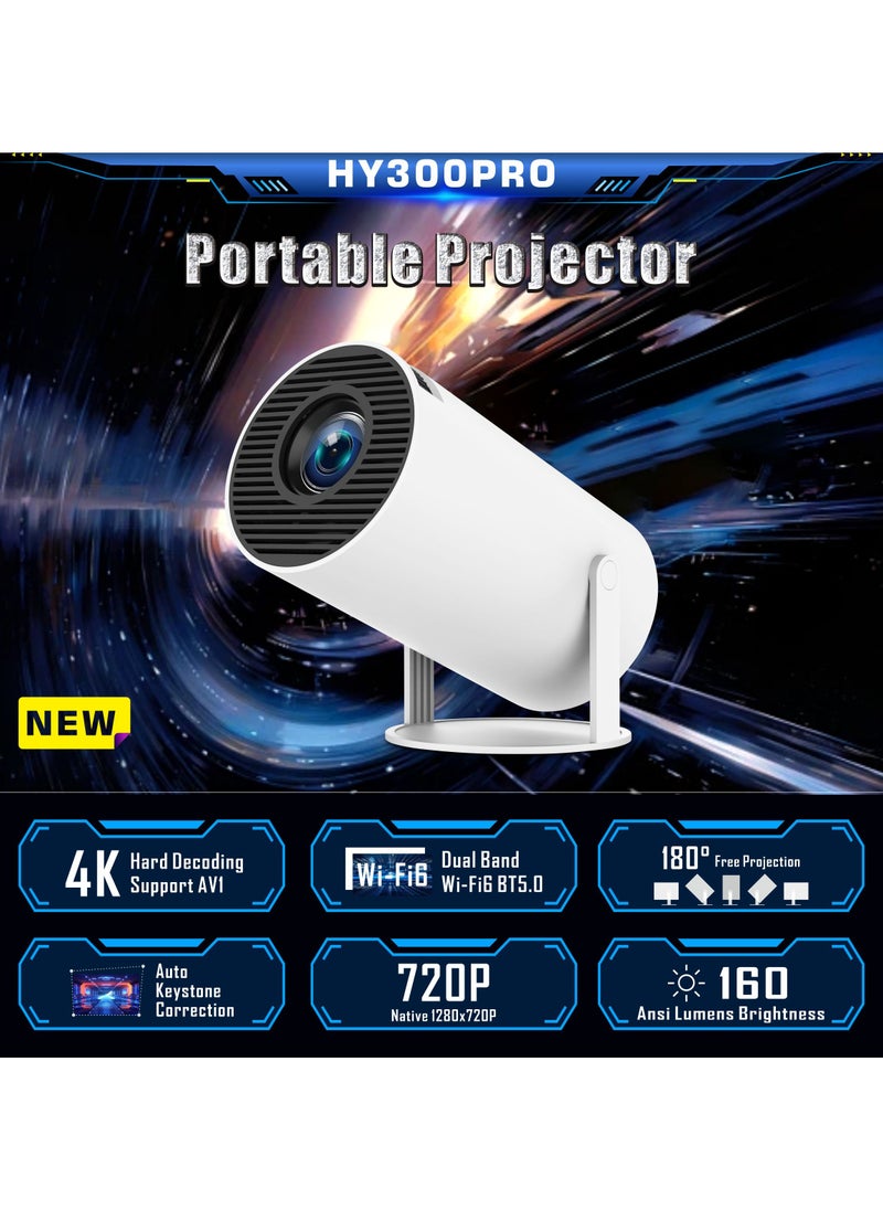 Generic - NEW 2024 HY 300PRO Projector 4K UHD Smart Mini Projector Android 11.0, Dual WiFi, LCD High Brightness for Home Theater & Outdoors with 180° Projection Angle - Image 1
