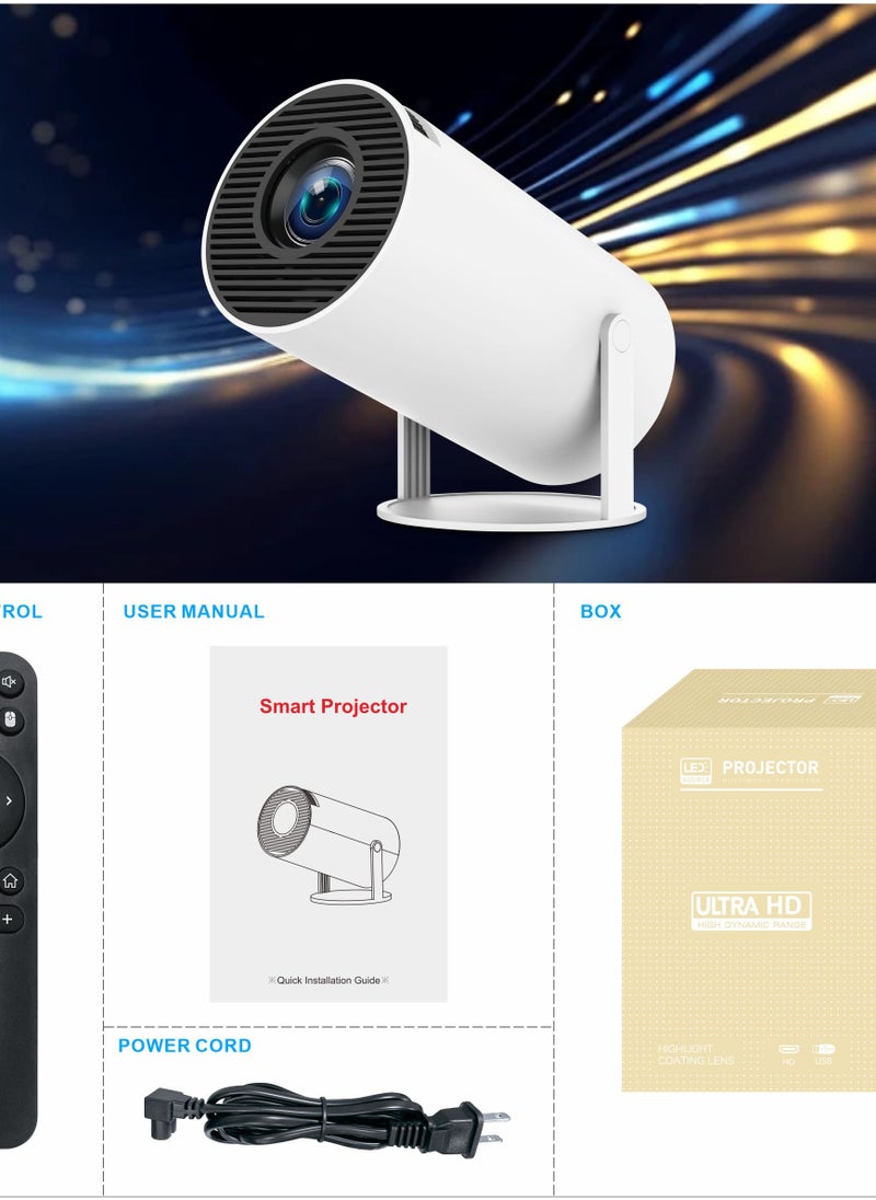 Generic - NEW 2024 HY 300PRO Projector 4K UHD Smart Mini Projector Android 11.0, Dual WiFi, LCD High Brightness for Home Theater & Outdoors with 180° Projection Angle - Image 1