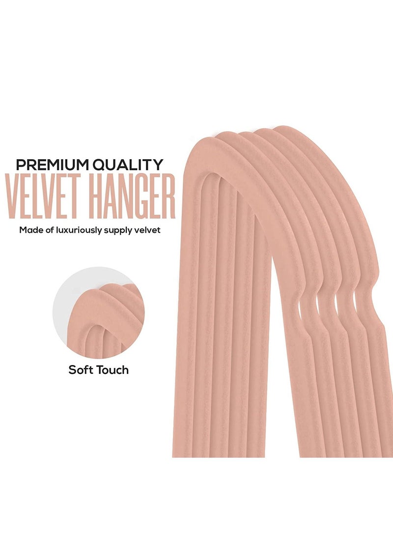 Cool Baby Premium Non-Slip Velvet Hangers [Set of 10] (42cm) – Heavy Duty Velvet Suit Hangers with Tie Bar, 360 degree rotatory hook (Pink) - Image 3