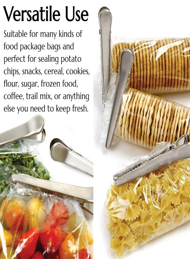 KINTEGOOD 6-Piece Heavy Duty Stainless Steel Food Clips Set, Alligator Style Bag Sealing Clips for Snacks, Bread, Coffee Storage, Silver - Image 4