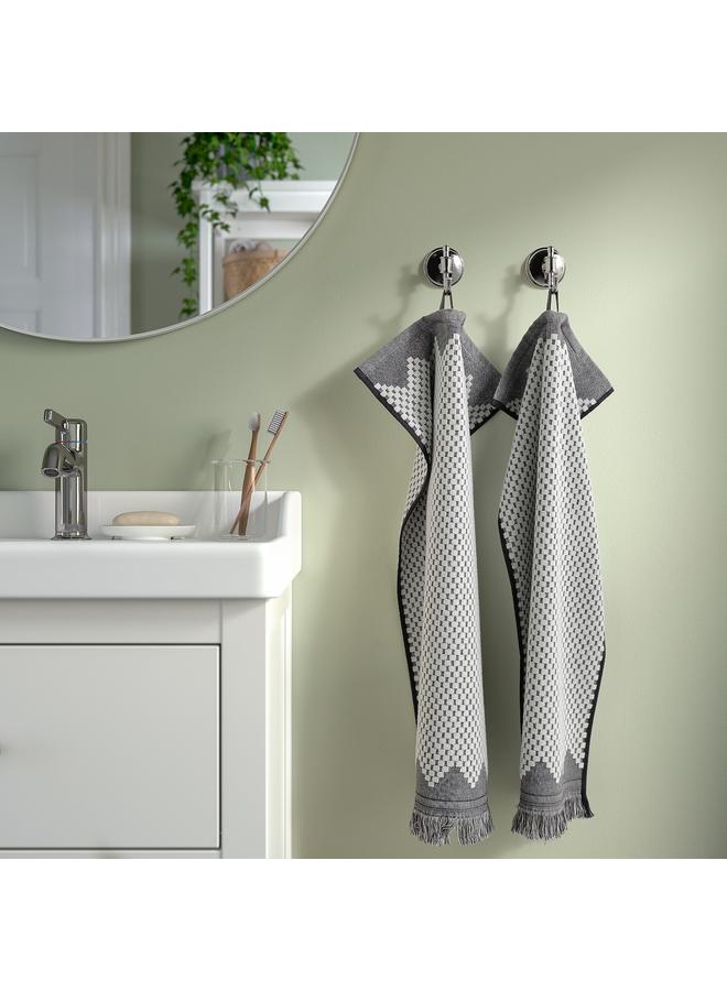 Hand towel, white/grey, 40x70 cm  - Image 4