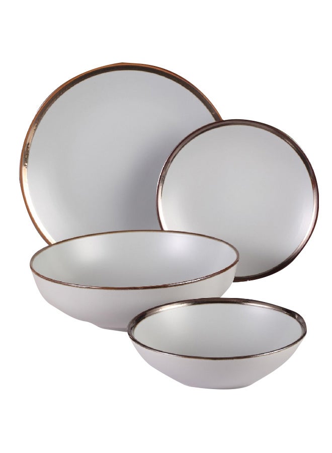 19-Piece Durable Stoneware Dinner Set Light Grey 29.6 x 28.4 x 33 cm ST81-S19-GY