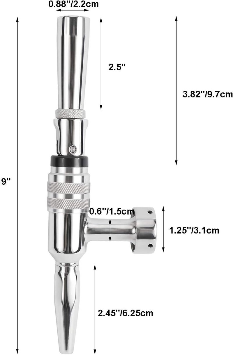 HighFree Stout Beer Faucet, Nitro Coffee Faucet, All 304 Food Grade Stainless Steel Homebrew Beer Stout Tap for Kegging - Image 1