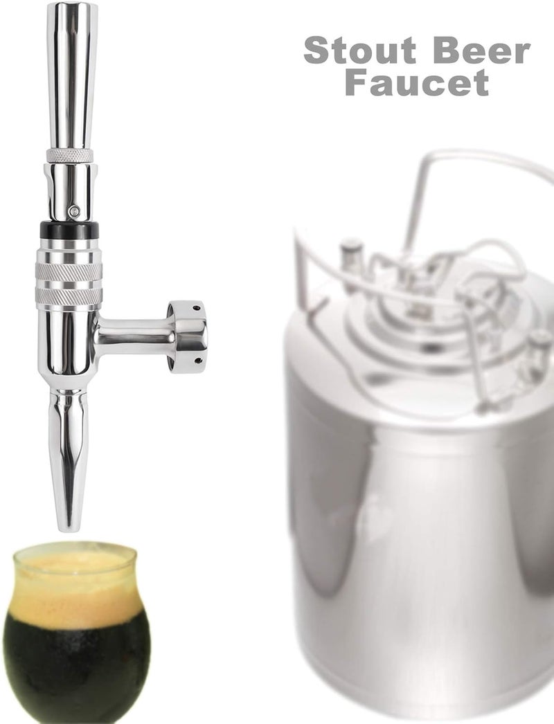 HighFree Stout Beer Faucet, Nitro Coffee Faucet, All 304 Food Grade Stainless Steel Homebrew Beer Stout Tap for Kegging - Image 3