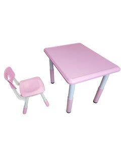 Home Elements 2 Piece Kids Height Adjustable Study Table and Chair Set Multi Activity  - Image 2