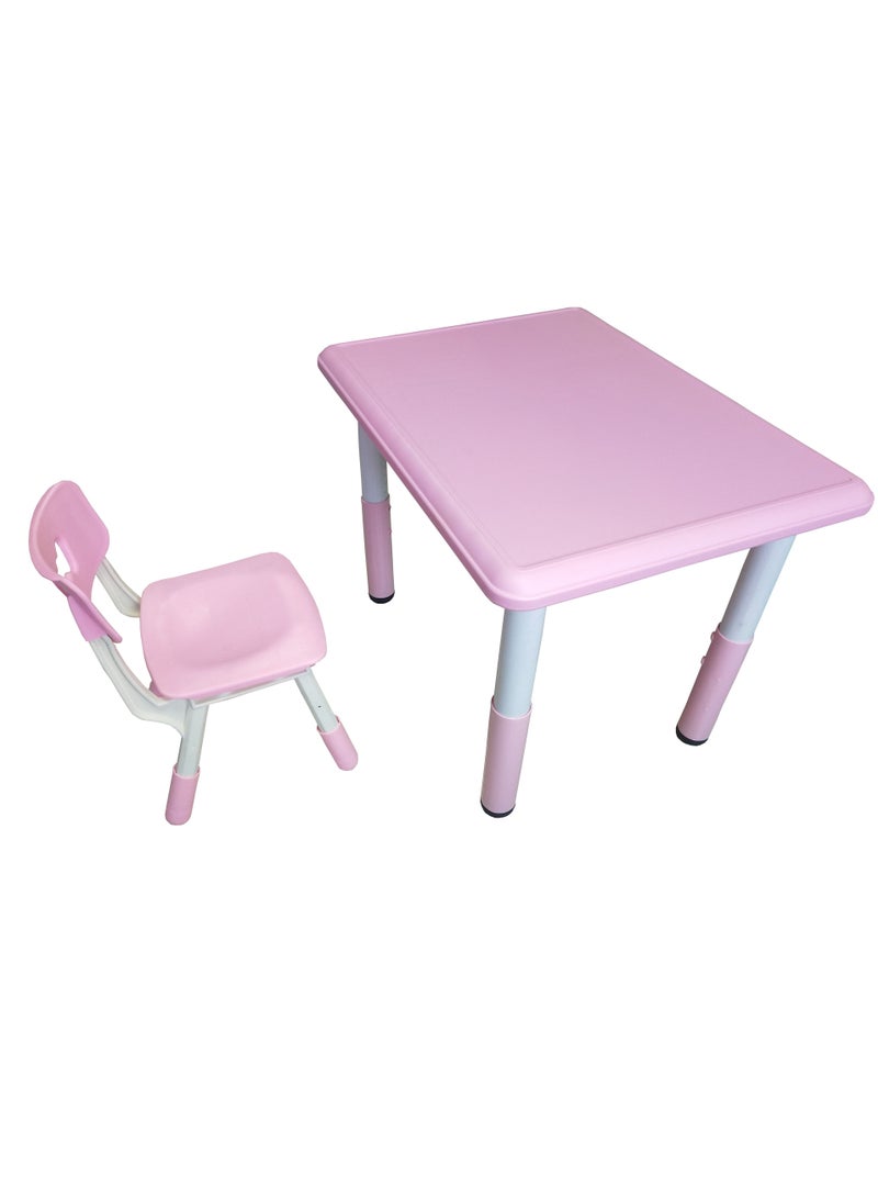 Home Elements 2 Piece Kids Height Adjustable Study Table and Chair Set Multi Activity - Image 2