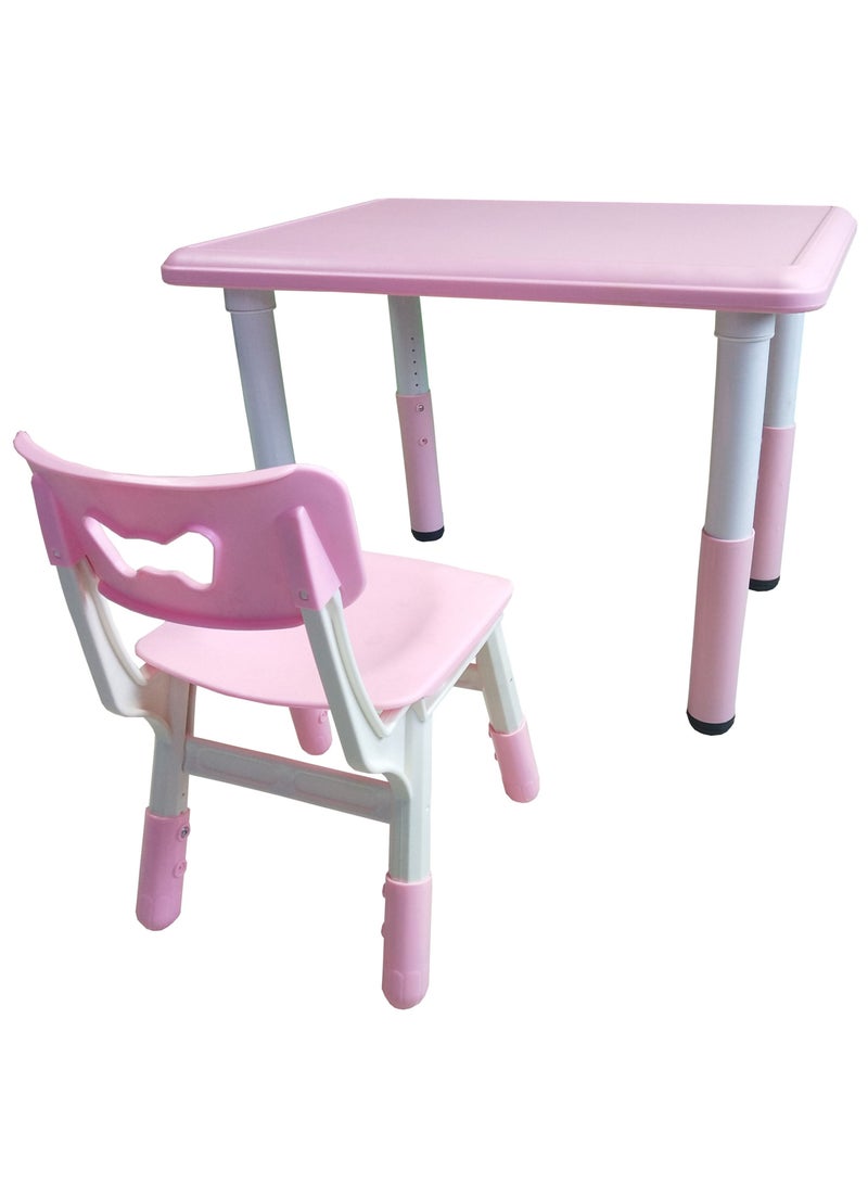 Home Elements 2 Piece Kids Height Adjustable Study Table and Chair Set Multi Activity - Image 1