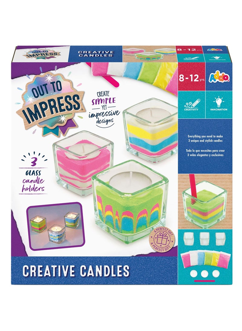 ADDO Out to Impress Creative Candle Holders with Different Coloured Sand | Decorate & Personalise your Candle Holder | Arts & Craft | DIY Craft Kit | Do it Yourself | Educational & Learning | Imaginative Play | Creative Gift for Kids and Adults - Image 1
