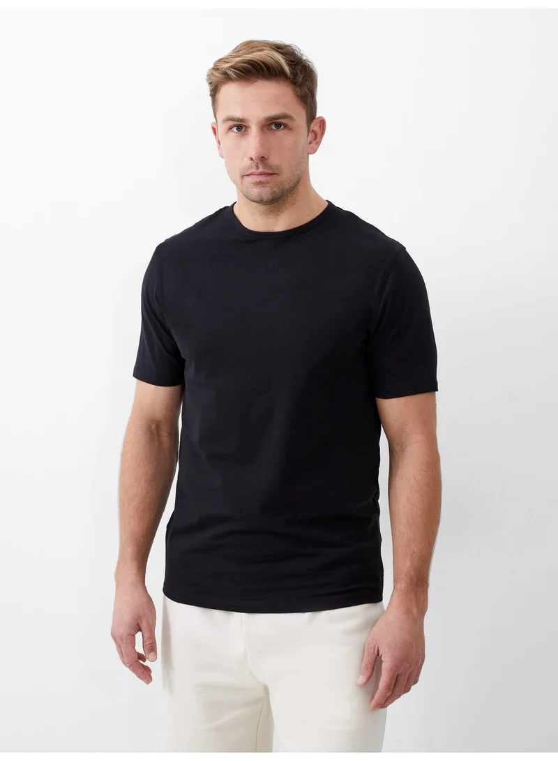 فرنش كونكشن تيشيرت قطن عادي بياقة دائرية