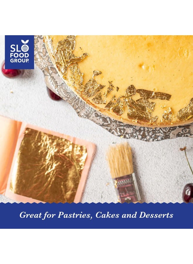 Slofoodgroup ورق الذهب القابل للأكل عيار 24 قيراط - 10 ورقات ذهبية لكل كتاب - حجم ورقة الذهب 3.15 بوصة × 3.15 بوصة - ورق فضي قابل للأكل، الحرف اليدوية، الفن والمزيد - Image 5