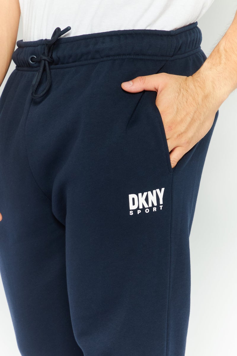 DKNY Sport Men Sportswear Fit Drawstring Training Jogger Pants, Navy - Image 3