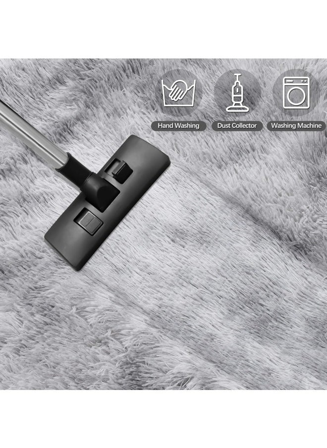 GGEROU Area Rugs Living Room Super Fluffy Soft Touch Rug Thickened Washable Bottom Anti-Skid Large Area Rugs Indoor Modern Home Decor Floor Carper Light Grey  - Image 3