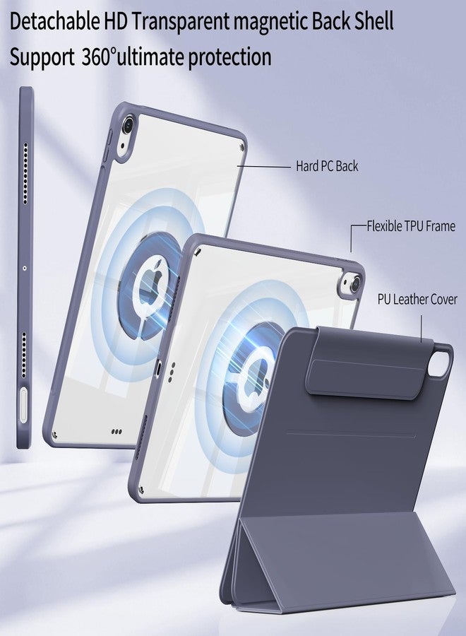 kenke جراب KENKE لجهاز iPad A16 الجيل الحادي عشر/العاشر 2025/2022 (11 بوصة/10.9 بوصة) مع حامل قلم، غطاء هجين قابل للفصل مغناطيسيًا، زاوية عرض عمودية/أفقية، ظهر صلب شفاف، خاصية التشغيل/الإيقاف التلقائي، لون بنفسجي - Image 2