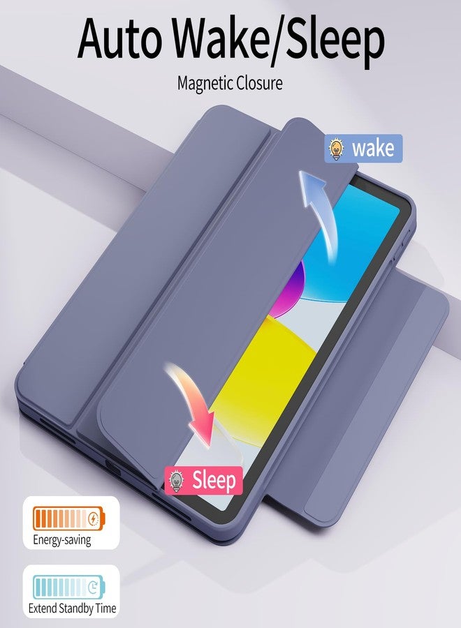 kenke جراب KENKE لجهاز iPad A16 الجيل الحادي عشر/العاشر 2025/2022 (11 بوصة/10.9 بوصة) مع حامل قلم، غطاء هجين قابل للفصل مغناطيسيًا، زاوية عرض عمودية/أفقية، ظهر صلب شفاف، خاصية التشغيل/الإيقاف التلقائي، لون بنفسجي - Image 3