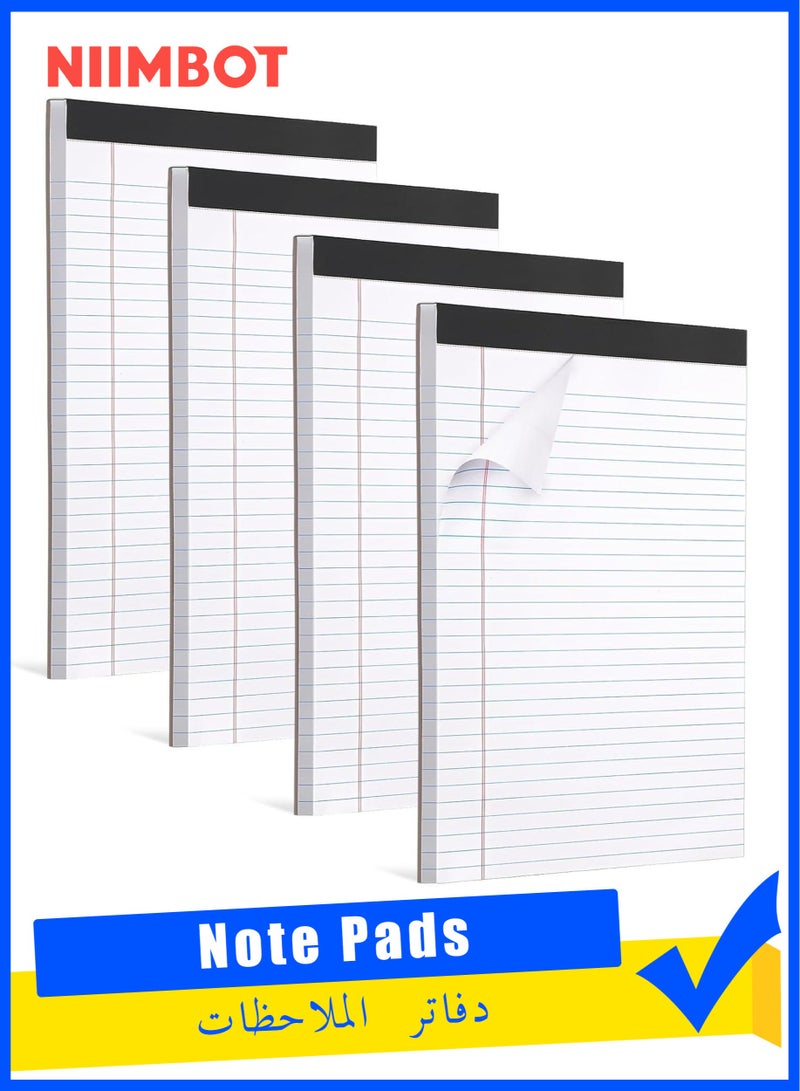 NIIMBOT 4 Pack Note Pads Legal Pads, Writing Pads 29.7×21.3cm, Memo Pads Lined Writing Note Pads Letter Size Legal Pad College Ruled Pads Legal Rule for School Office Supplies, 200 Sheet - Image 1