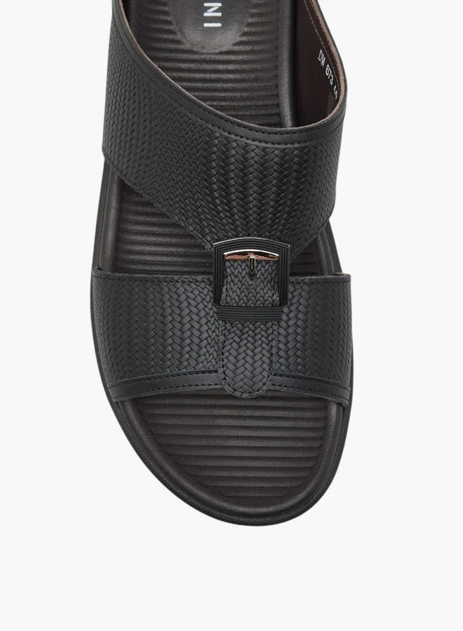 DUCHINI Men's Buckle Accent Slip-On Arabic Sandals