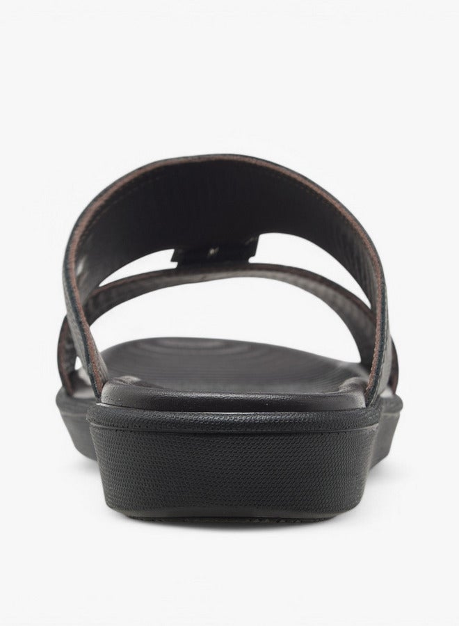 DUCHINI Men's Buckle Accent Slip-On Arabic Sandals - Image 4