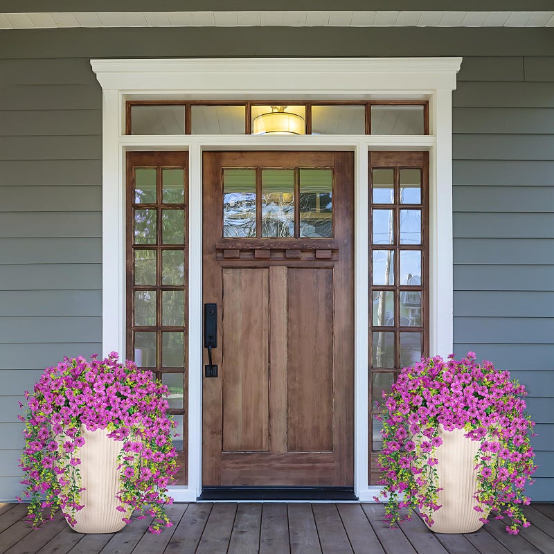 Hrobek Fake Artificial Flowers for Outdoors Decoration, 2 PCS Faux UV Resistant Artificial Outdoor Flowers, Fake Hanging Plants Look Real Daisy No Fade Spring Decor for Porch Home Patio Balcony and Yard - Image 4