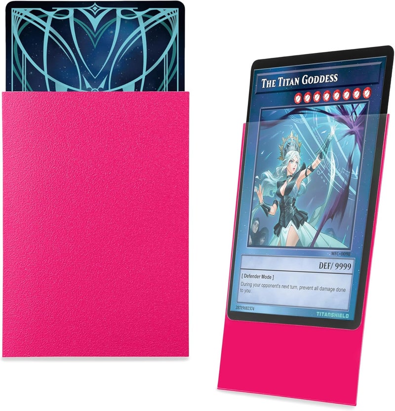 TitanShield (150 Sleeve) Colored Small Japanese Sized Trading Card Sleeves Deck Protector for Yu-Gi-Oh, Cardfight!! Vanguard & More (Viva Magenta) - Image 3