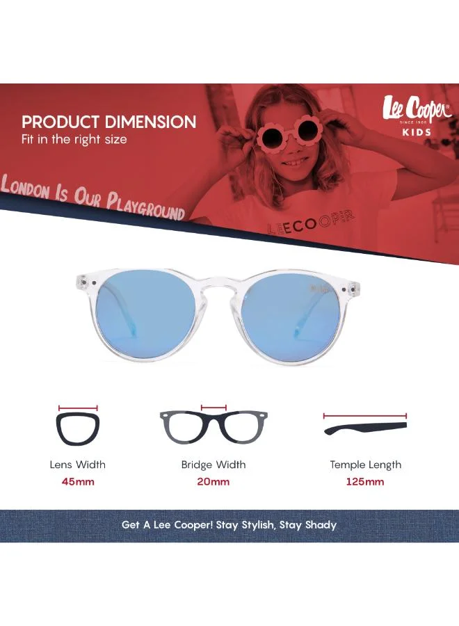 Lee Cooper Polarized Sunglasses Transprarent Frame Blue Mirror Mirror Lens 45mm  - LCK112C03