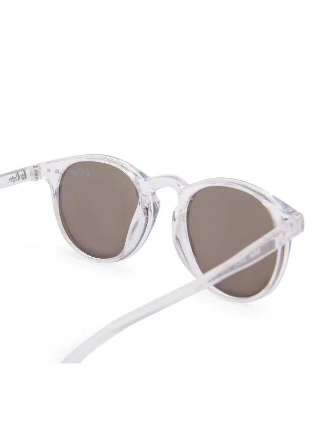 Lee Cooper Polarized Sunglasses Transprarent Frame Blue Mirror Mirror Lens 45mm  - LCK112C03
