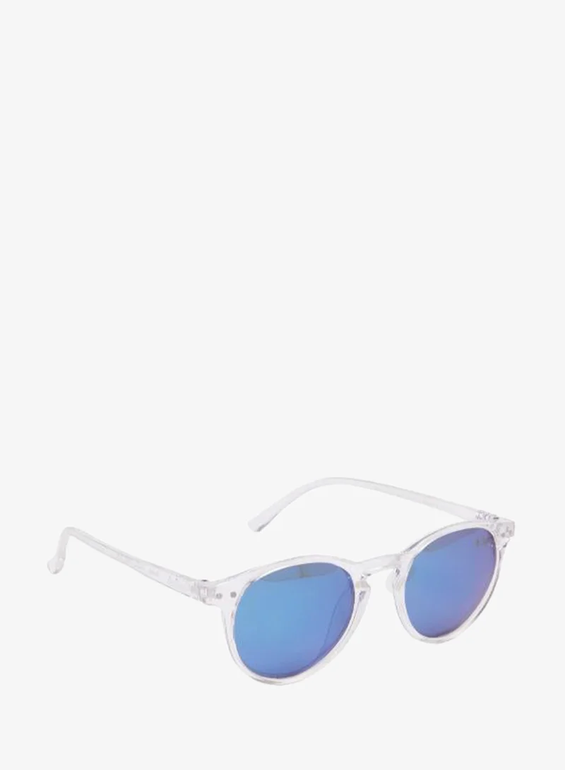 Lee Cooper Polarized Sunglasses Transprarent Frame Blue Mirror Mirror Lens 45mm  - LCK112C03