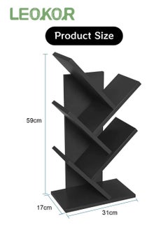 LEOKOR Bookshelf, 5-Tier Book Storage Organizer Shelves Floor Standing Bookcase, Wood Storage Rack Suitable for Office Home School Shelf Display, Black  - Image 4