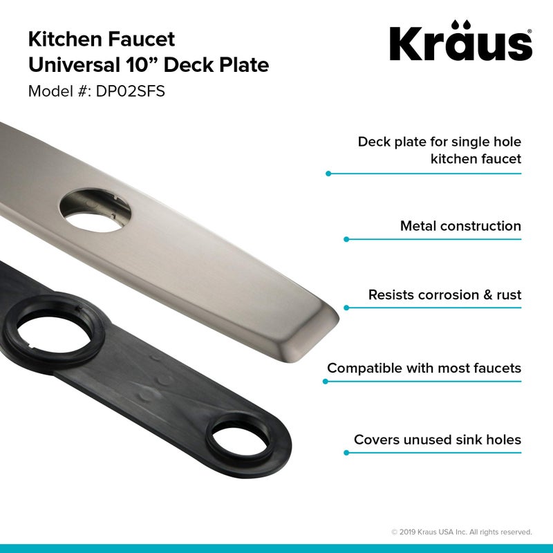 KRAUS Deck Plate for Kitchen Faucet in Spot Free Stainless Steel  DP02SFS - Image 2