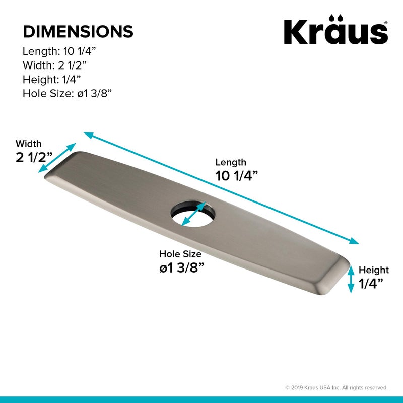 KRAUS Deck Plate for Kitchen Faucet in Spot Free Stainless Steel  DP02SFS - Image 3