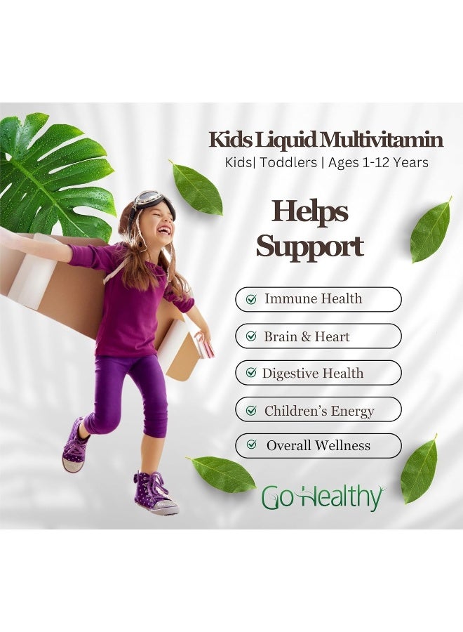 Go Healthy Natural Kids Liquid Multivitamin Peach Mango 16 Ounces - Image 3