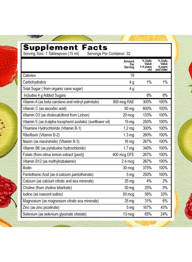 Go Healthy Natural Kids Liquid Multivitamin Peach Mango 16 Ounces - Image 4