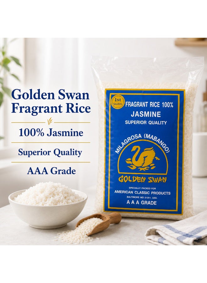 GOLDEN SWAN Fragrant Hom Mali Jasmine Rice - AAA - Milagrosa (Mabango), 2 Kg - Image 5