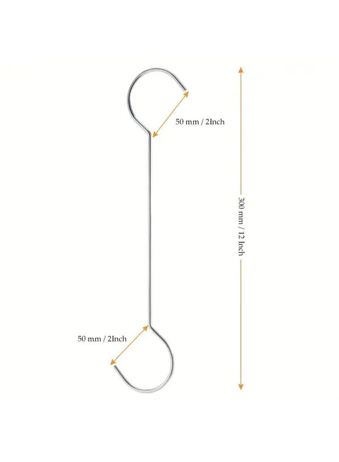 Six Stainless Steel S Hooks Wall Mounted For Indoor Outdoor Hanging Decor - Image 3