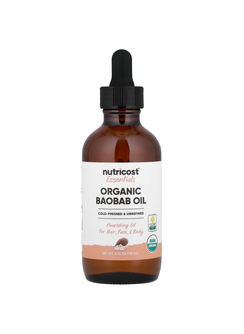 Nutricost Essentials, Organic Baobab Oil, 4 fl oz (118 ml)