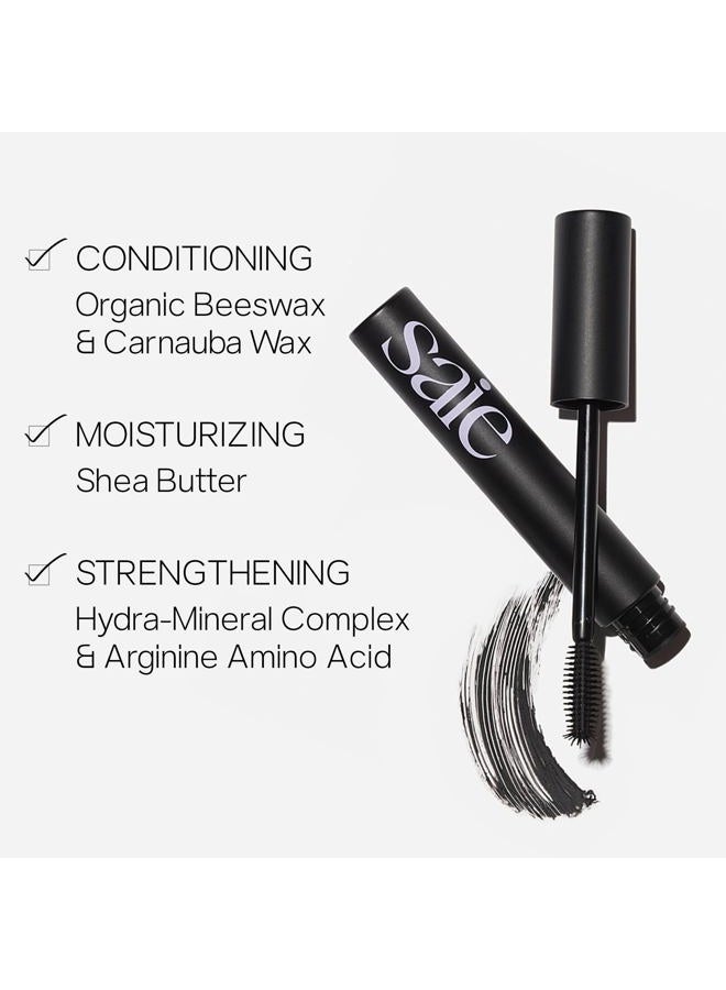 Saie Mascara 101 - Buildable + Lash Lengthening Mascara Formulated to Strengthen and Condition with Rich Nutrients - Black (0.31 oz) - Image 3