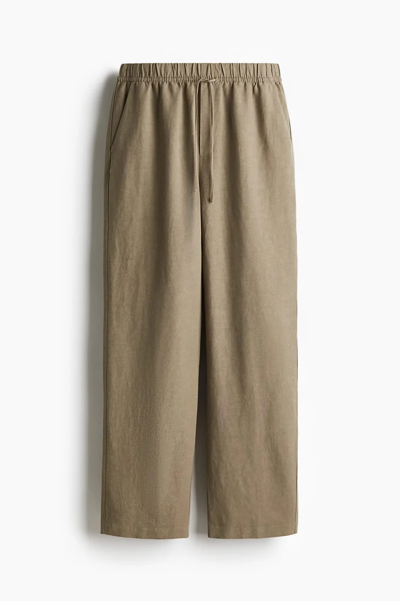 H&M Linen-blend drawstring trousers
