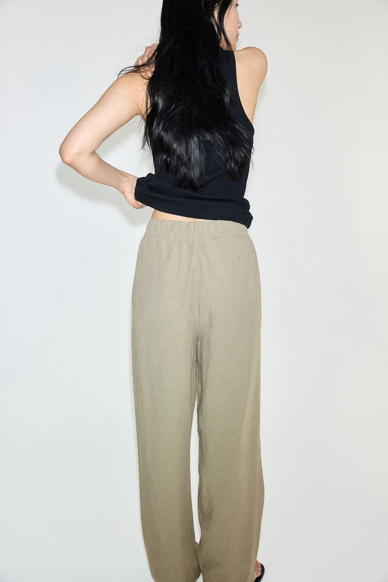H&M Linen-blend drawstring trousers