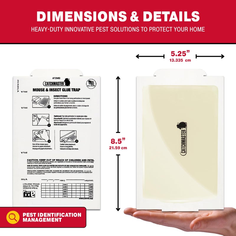 Catchmaster Mouse & Insect Super Glue Traps 30PK, Mouse Traps Indoor for Home, Extra Strength Sticky Pest Control Adhesive Tray for Catching Bugs, Rats & Rodents, Bulk Glue Boards - Image 4