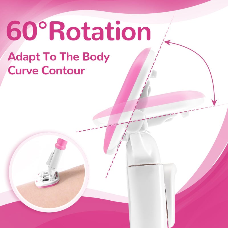 DreamGenius Razors for Women Include 2 Non-Slip Handles and 14 Blade Refills with a Shower Holder, 5 Premium Blades Women's Razors for Shaving with 360Â° Lubrication Reduces Irritation, Pink - Image 4