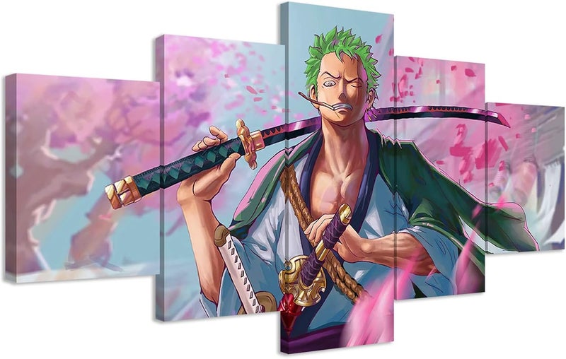KAIWALK Anime One Piece Poster Zoro Print on Canvas Painting Wall Art for Living Room Decor Boy Gift (With Frame, 1) - Image 1