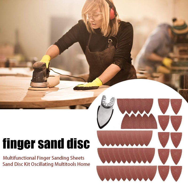 KOET Finger Sanding Sheets Sand Disc Kit, Oscillating Saw Sanding Kit Triangle Sanding Pad, Universal Polishing Finger Sandpaper Set - Image 2